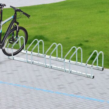 Homcom 5-bike Floor Parking Stand Silver