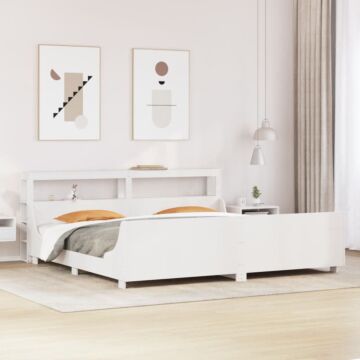 Vidaxl Bed Frame Without Mattress White 200x200 Cm Solid Wood Pine