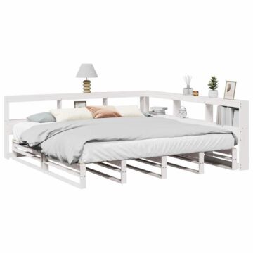 Vidaxl Bookcase Bed Without Mattress White 180x200cm Solid Wood Pine