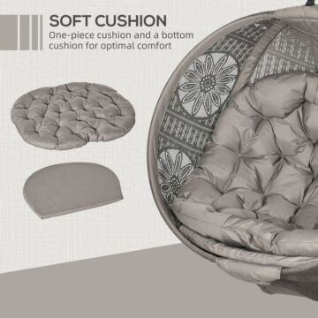 Outsunny Round Egg Basket Chair, With Steel Stand