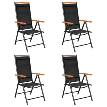 Vidaxl 5 Piece Garden Dining Set Aluminium Black