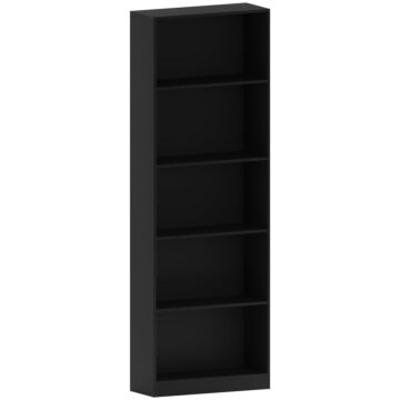 Vida Designs Cambridge 5 Tier Extra Large Bookcase, Black