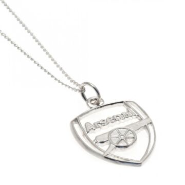 Arsenal Fc Sterling Silver Pendant & Chain Cr