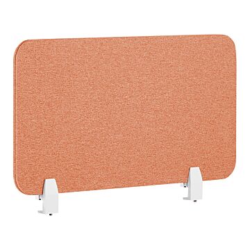 Desk Screen Light Red Pet Board Fabric Cover 72 X 40 Cm Acoustic Screen Modular Mounting Clamps Home Office Beliani