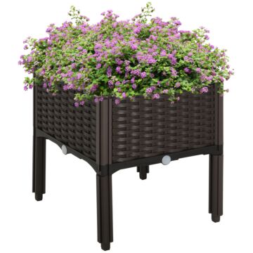 Outsunny Garden Raised Bed Elevated Patio Flower Plant Planter Box Vegetables Planting Container Pp