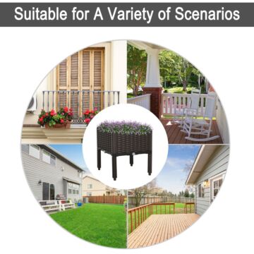 Outsunny Garden Raised Bed Elevated Patio Flower Plant Planter Box Vegetables Planting Container Pp