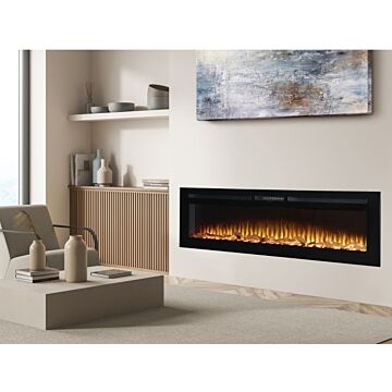 Adam Orlando Inset / Wall Mounted Electric Fire, 72 Inch