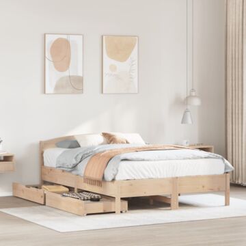 Vidaxl Bed Frame Without Mattress 160x200 Cm Solid Wood Pine