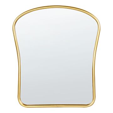 Wall Mirror Gold Metal 45 X 52 Cm Wall Mounted Decorative Mirror Vintage Style Hanging Decor Beliani
