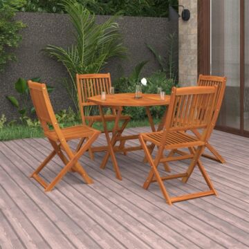 Vidaxl 5 Piece Garden Dining Set Solid Acacia Wood