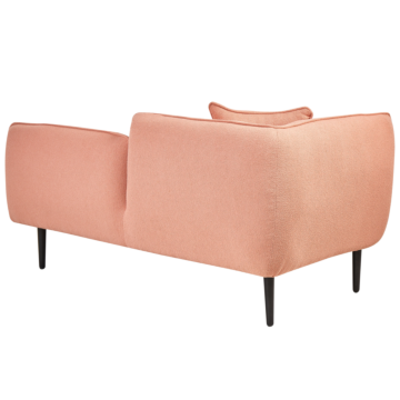 Chaise Lounge Peach Pink Boucle Fabric Metal Legs Left Hand With Cushion Modern Design Beliani