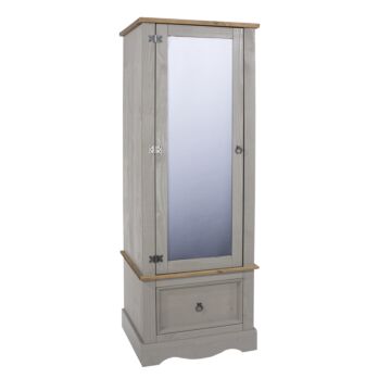 Corona Grey Armoire With Mirrored Door