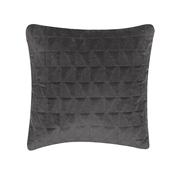Decorative Cushion Grey Cotton Geometric Pattern 45 X 45 Cm Square Triangle Minimalist Modern Decor Accessories Beliani