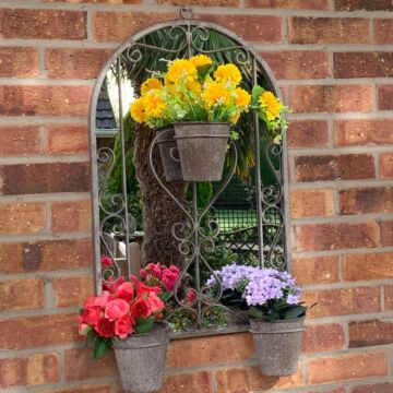 80cm Wall Mirror With Triple Planter