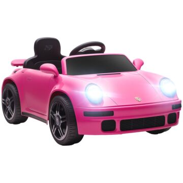 Aiyaplay Licensed Ruf Ctr 2017 Electric Car For Kids, With Remote Control, Soft Start, Mp3 Player, Led Lights, Pink