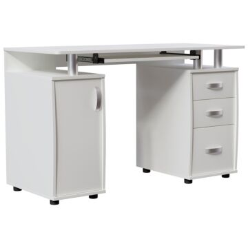 Vida Designs Otley 3 Drawer Computer Desk, White