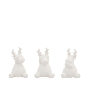 Reindeer With Led White (set Of 3) 80x65x120mm
