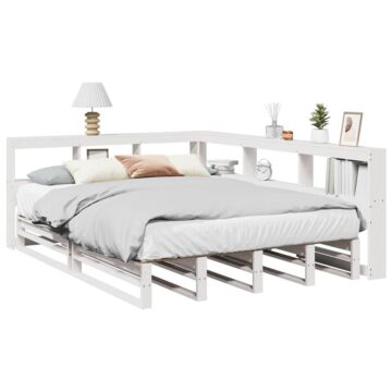 Vidaxl Bookcase Bed Without Mattress White 160x200cm Solid Wood Pine