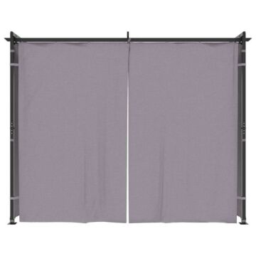 Vidaxl Gazebo With Curtains 3x3 M Anthracite Steel