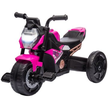 Aiyaplay Motorcycle Design 3 In 1 Toddler Trike, Sliding Car, Balance Bike With Headlight, Music, Horn, Pink