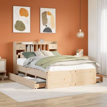 Vidaxl Bookcase Bed Without Mattress 140x200 Cm Solid Wood Pine