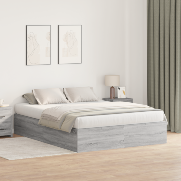 Vidaxl Storage Bed Frame Grey Sonoma 140x200 Cm