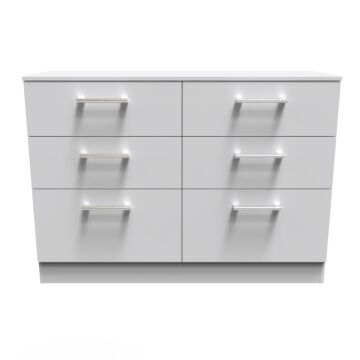 Devon 6 Drawer Midi Chest In Grey Matt