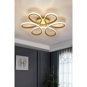 65w Modern Gold Acrylic Petal Led Semi Ceiling Light