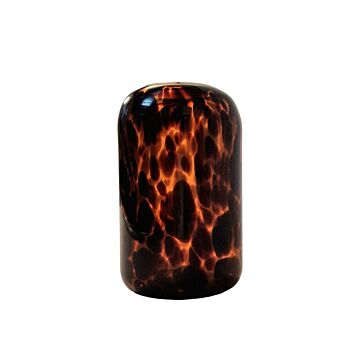 Leopard Print Glass Vase 21.5cm