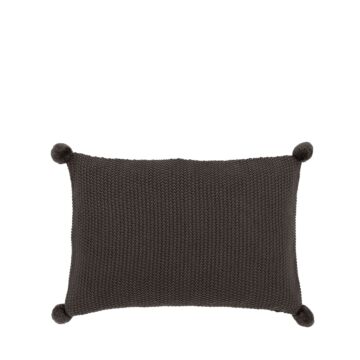 Moss Stitch Pompom Cushion Cover Charcoal400x600mm