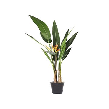 Artificial Potted Strelitzia Tree Green And Black Synthetic 115 Cm Material Decorative Indoor Accessory Beliani