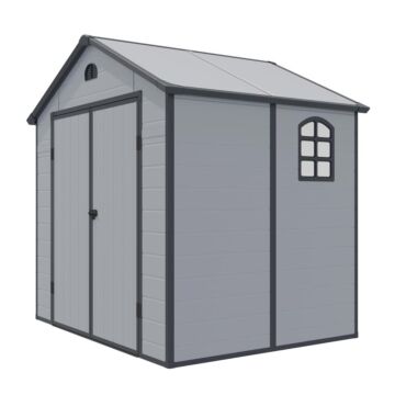 Airevale 8 X 6 Plastic Apex Shed - Light Grey