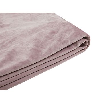 Bed Frame Cover Pink Velvet Fabric For Bed 160 X 200 Cm Removable Washable Beliani