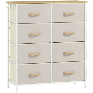 Homcom Chest Of Eight Fabric Drawers - Beige