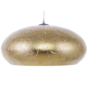 Pendant Lamp Gold Metal Vintage Ceiling Light Beliani
