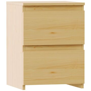 Vida Designs Denver 2 Drawer Bedside Chest, Pine