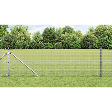 Vidaxl Welded Wire Fence With 13 Spike Posts 0.5x50 M Galvanised Steel