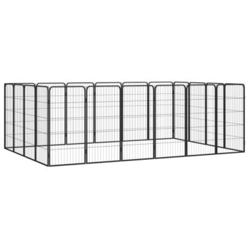 Vidaxl 20-panel Dog Playpen Black 50x100 Cm Powder-coated Steel