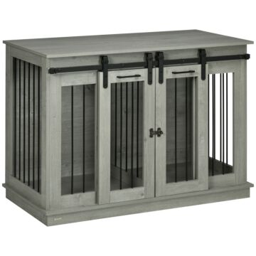 Pawhut Dog Crate Furniture For Large Dogs, Double Dog Cage For Small Dogs