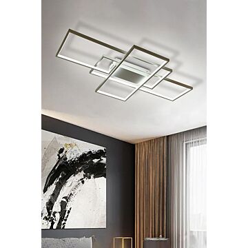 Neutral Style Dimmable Rectangular Led Semi Flush Ceiling Light With Remote Control