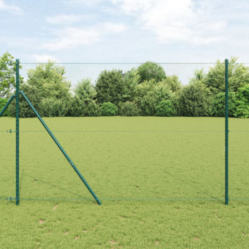 Vidaxl Hexagon Fence Green 1.6x50 M Steel, Vidaxl Fence Posts 13 Pcs Green Ø32 Mm 210 Cm Galvanised Steel