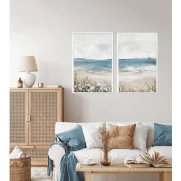 Shoreline Splendour Panel I By Allison Pearce - Framed Canvas