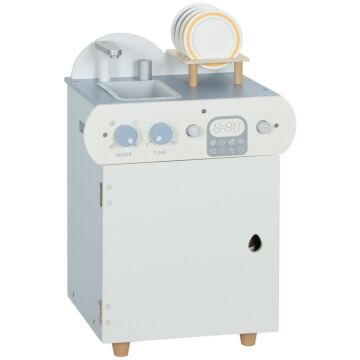 Aiyaplay Wooden Dishwasher Playset, Kitchen Sink Toys With Faucet, Sink And Accessories, Gift For Boys Girls Toddlers