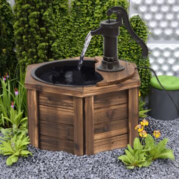 Outsunny Wooden Electric Water Fountain Garden Ornament Oasis 220v