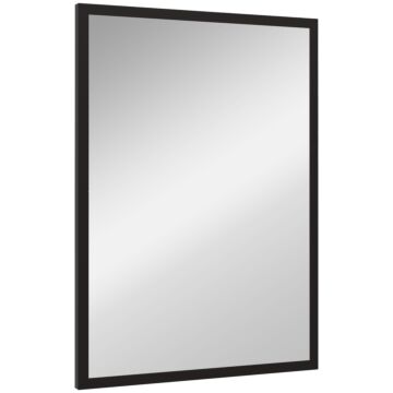 Homcom Wall Bathroom Mirror, 70 X 50 Cm Wall-mounted Mirror For Living Room, Bedroom, Hallway, Black