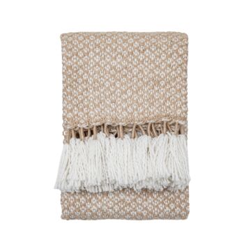 Woven Wrapped Tassel Throw Natural 1300x1700mm