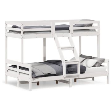 Vidaxl Bunk Bed 90x200/120x200 Cm White Solid Wood Pine