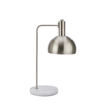 Marble And Silver Industrial Adjustable Desk Lamp