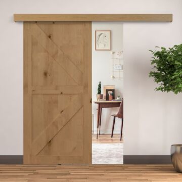 Homcom 6.5ft /2000mm Modern Sliding Barn Door Closet Hardware Track Kit Track System Unit For Single Wooden Door