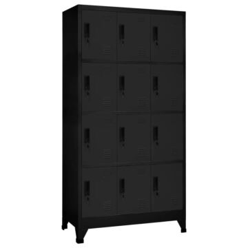 Vidaxl Locker Cabinet Black 90x45x180 Cm Steel